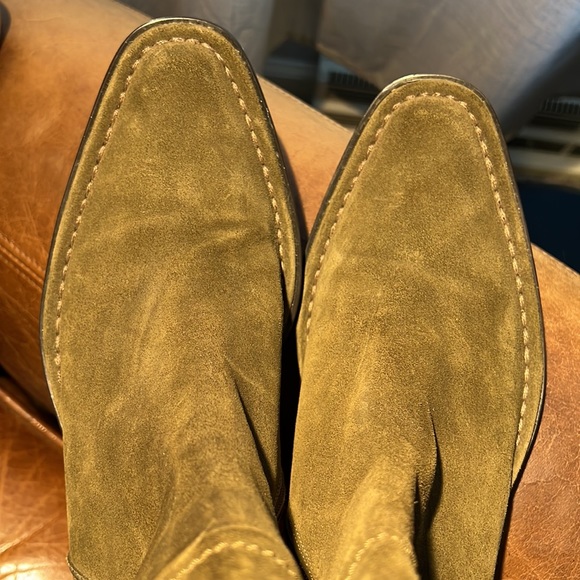 Anthropologie Cordani Green Suede Boots Made in Italy 37.5 37 1/2 - Picture 8 of 11